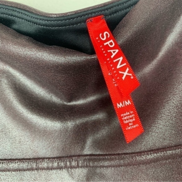 Spanx Faux Leather Leggings in Color Wine Size Medium - Picture 11 of 16